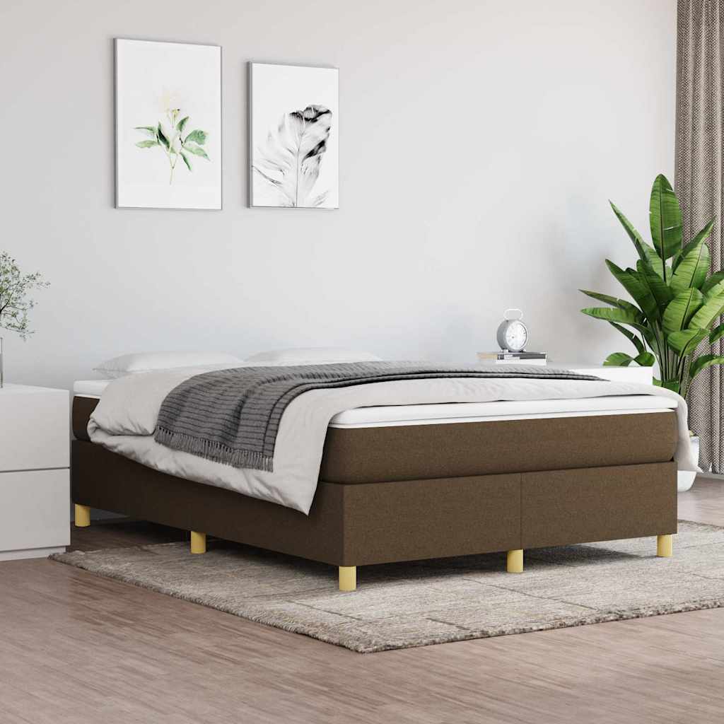 Vidaxl boxspring bed stof donkerbruin 140x200 cm