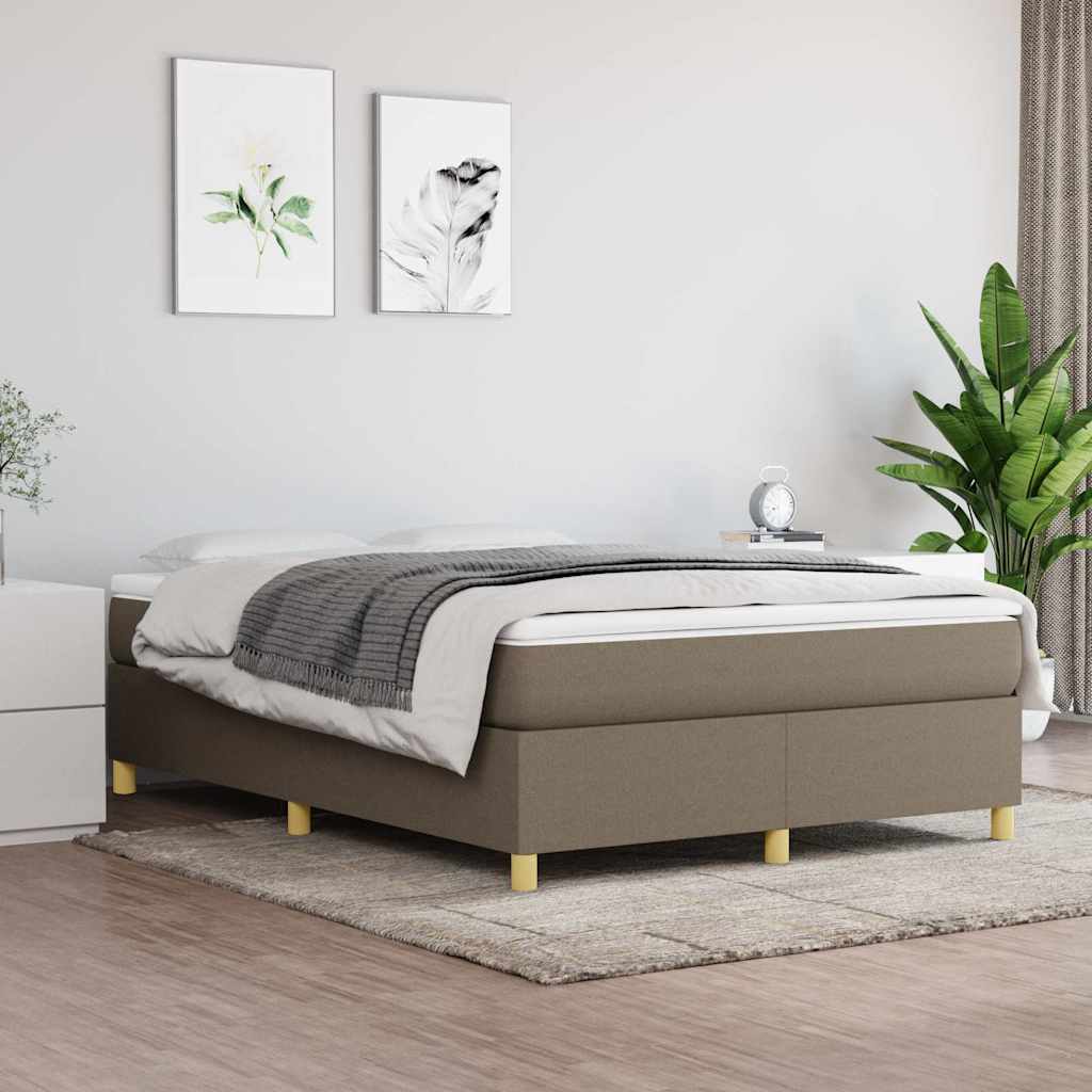 Vidaxl boxspring bed stof taupe 140x200 cm