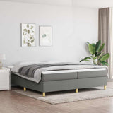 Vidaxl boxspring bed stof donkergrijs 200x200 cm
