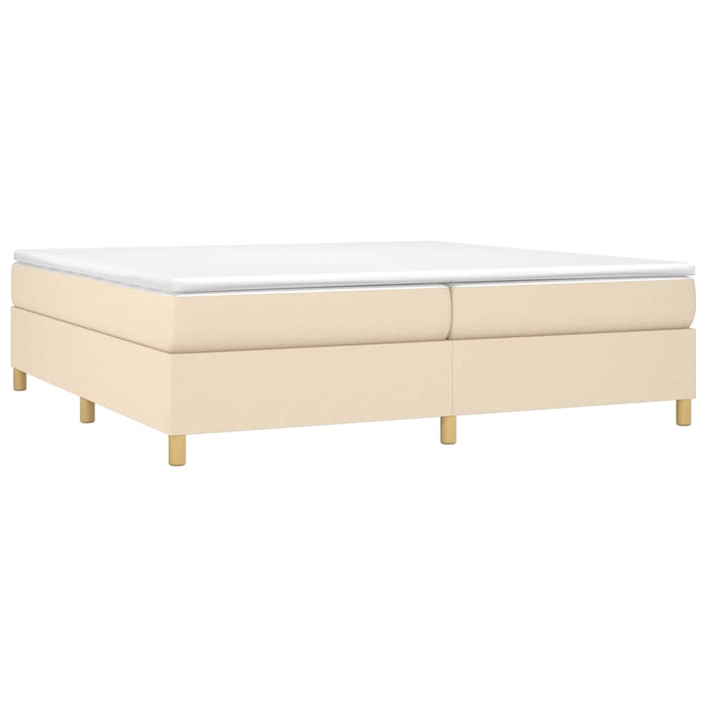 Vidaxl boxspring bed stof crèmekleurig 200x200 cm