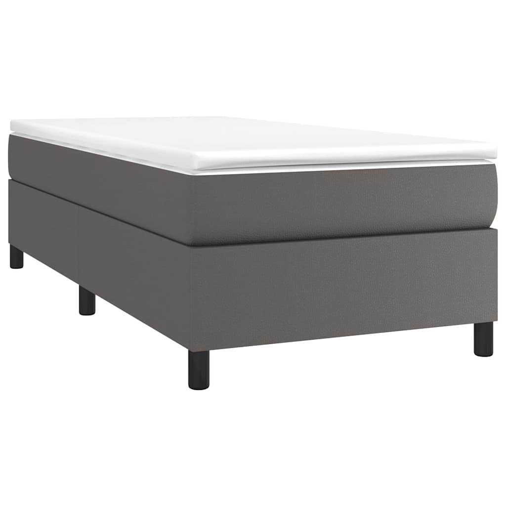 Vidaxl boxspring bed kunstleer grijs 90x190 cm