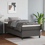 Vidaxl boxspring bed kunstleer grijs 90x200 cm