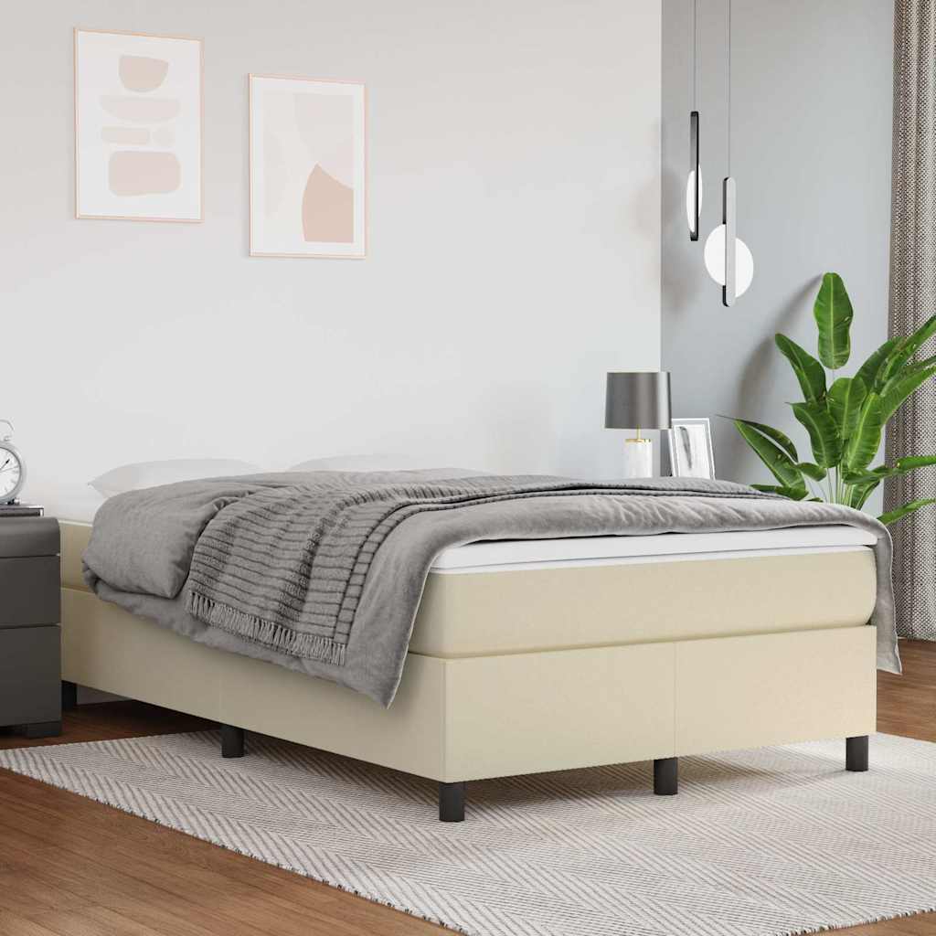 Vidaxl boxspring bed kunstleer crèmekleurig 120x200 cm