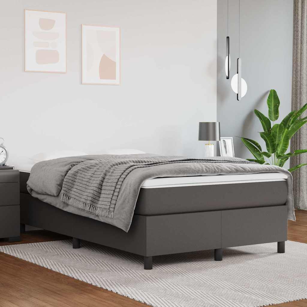 Vidaxl boxspring bed kunstleer grijs 120x200 cm