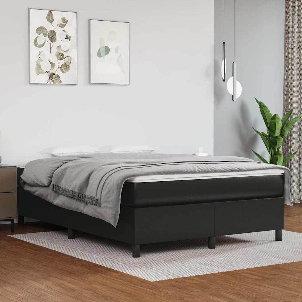 Vidaxl boxspring bed kunstleer zwart 140x190 cm