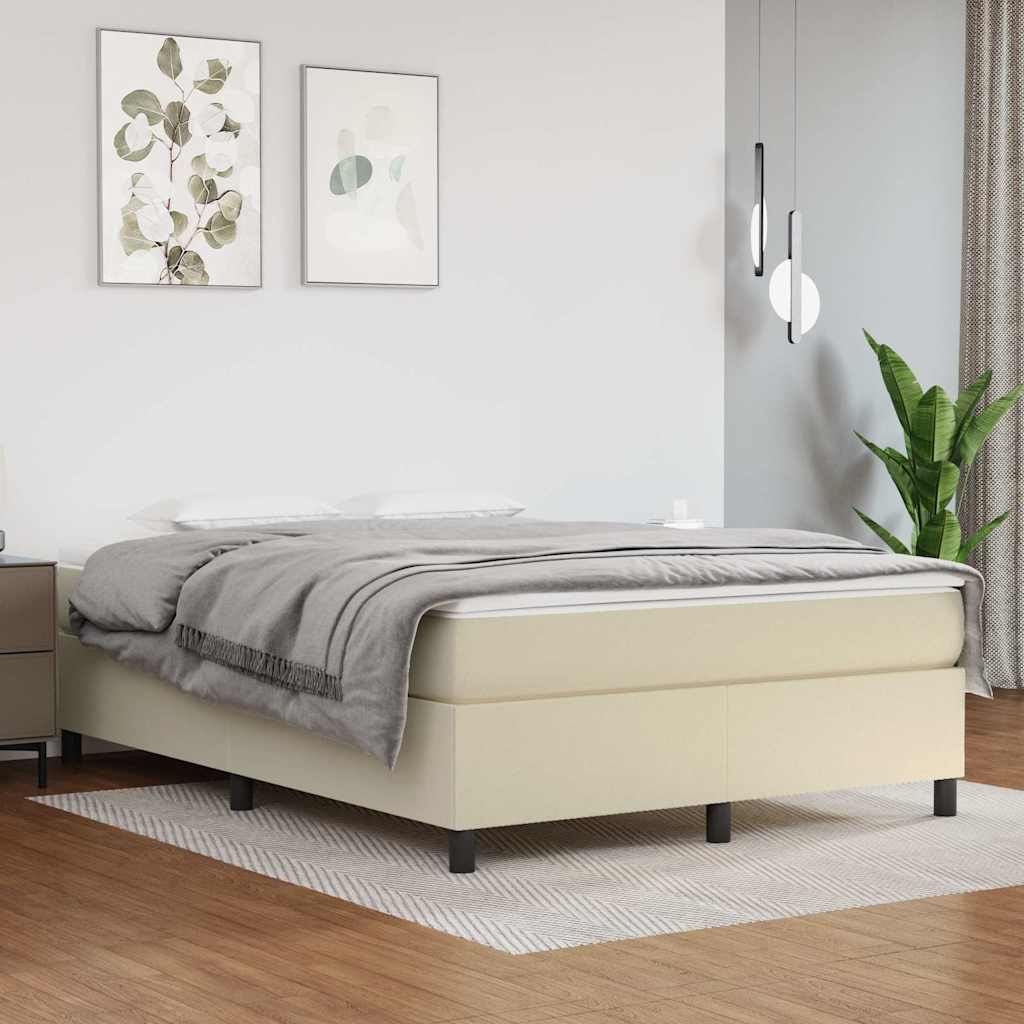 Vidaxl boxspring bed kunstleer crèmekleurig 140x190 cm