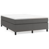 Vidaxl boxspring bed kunstleer grijs 140x190 cm