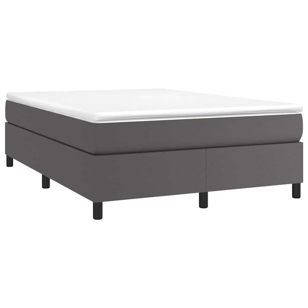 Vidaxl boxspring bed kunstleer grijs 140x190 cm