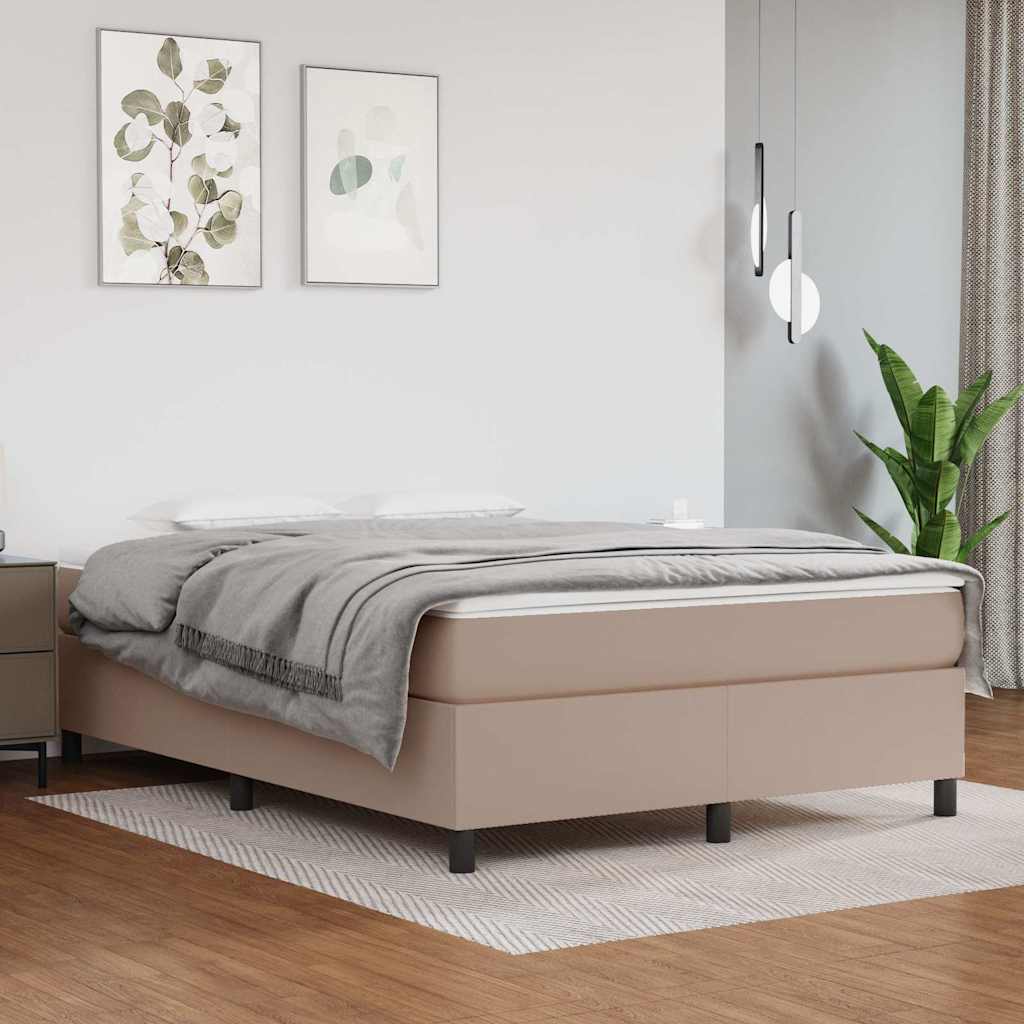 Vidaxl boxspring bed kunstleer cappuccinokleurig 140x190 cm