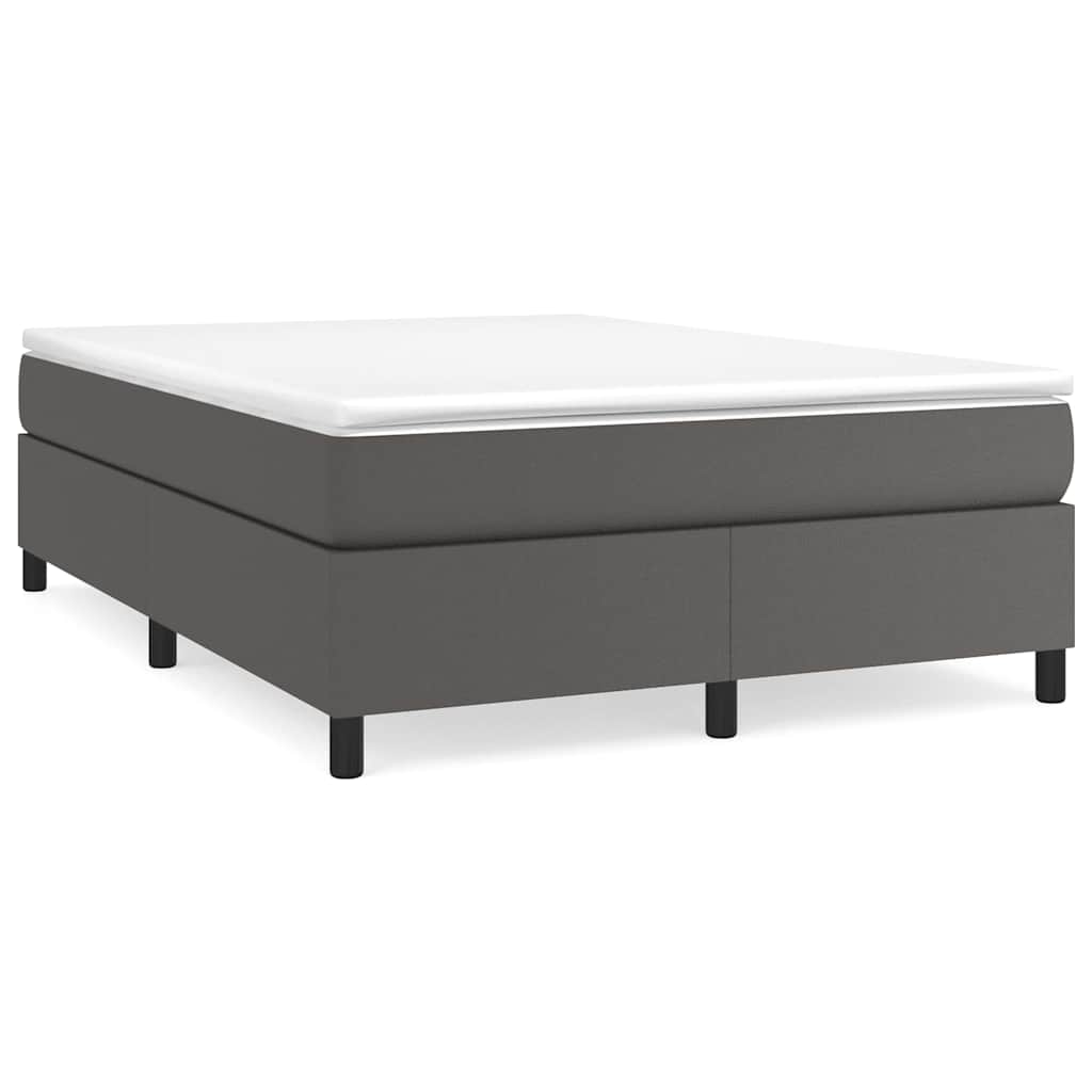 Vidaxl boxspring bed kunstleer grijs 140x200 cm