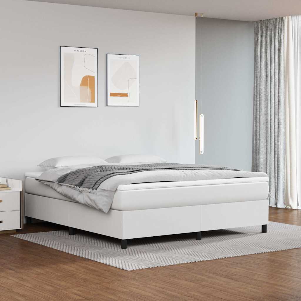 Vidaxl boxspring bed kunstleer wit 160x200 cm