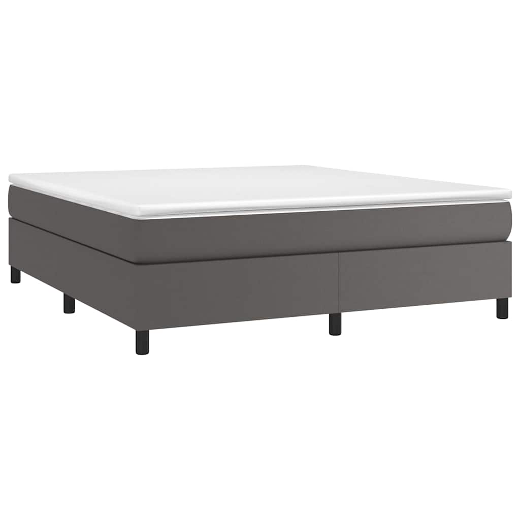Vidaxl boxspring bed kunstleer grijs 160x200 cm