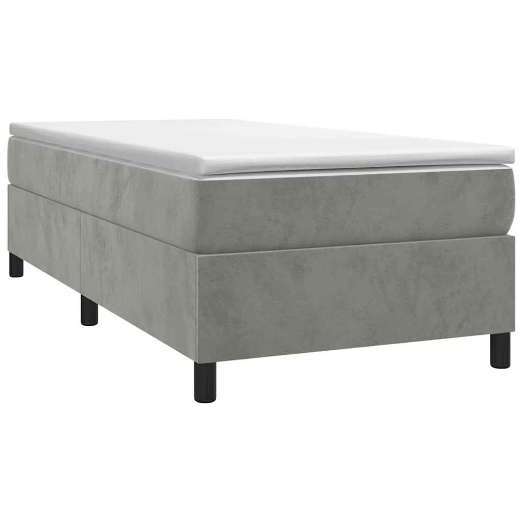 Vidaxl boxspring bed 80x200 cm fluweel lichtgrijs