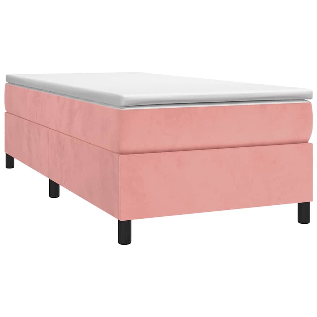 Vidaxl boxspring bed fluweel roze 90x190 cm