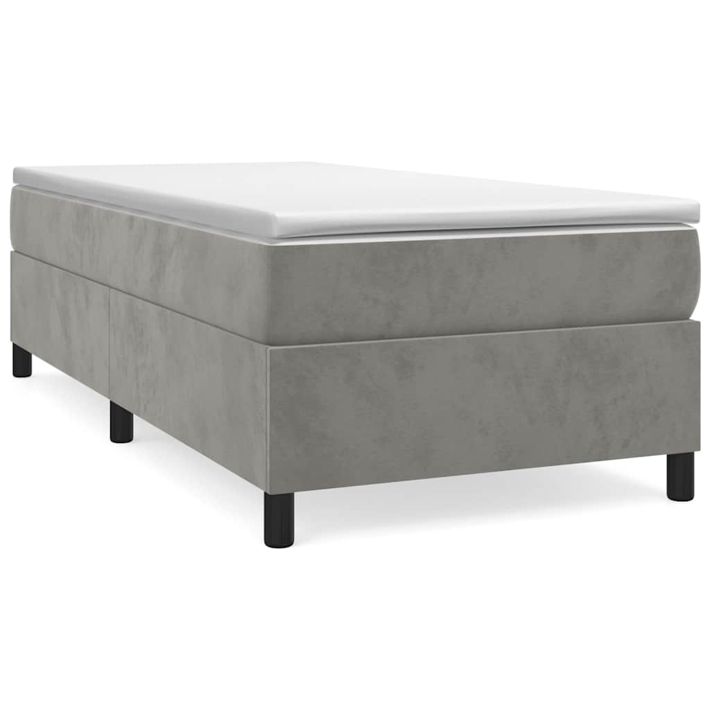 Vidaxl boxspring bed 90x200 cm fluweel lichtgrijs
