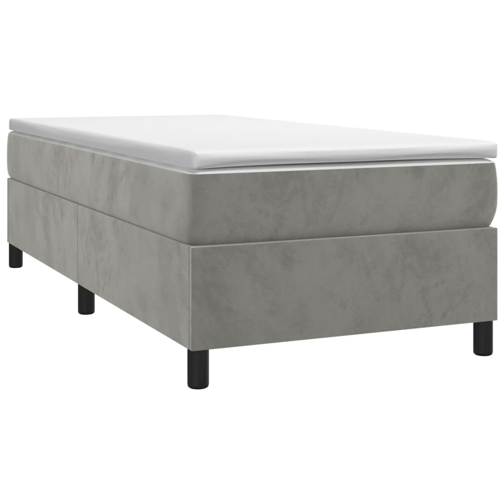 Vidaxl boxspring bed 90x200 cm fluweel lichtgrijs
