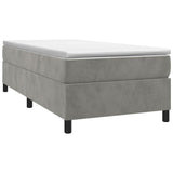 Vidaxl boxspring bed 90x200 cm fluweel lichtgrijs