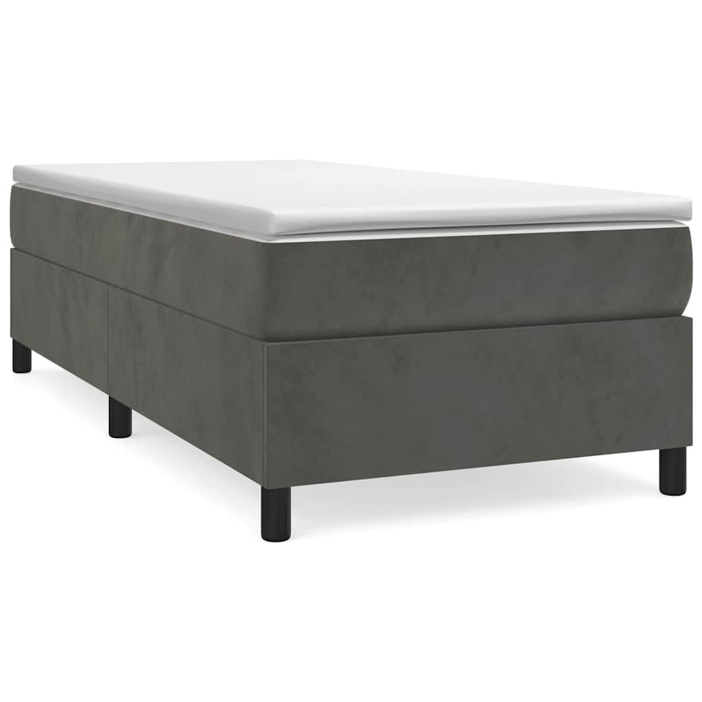 Vidaxl boxspring bed 90x200 cm fluweel donkergrijs