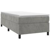 Vidaxl boxspring bed 100x200 cm fluweel lichtgrijs