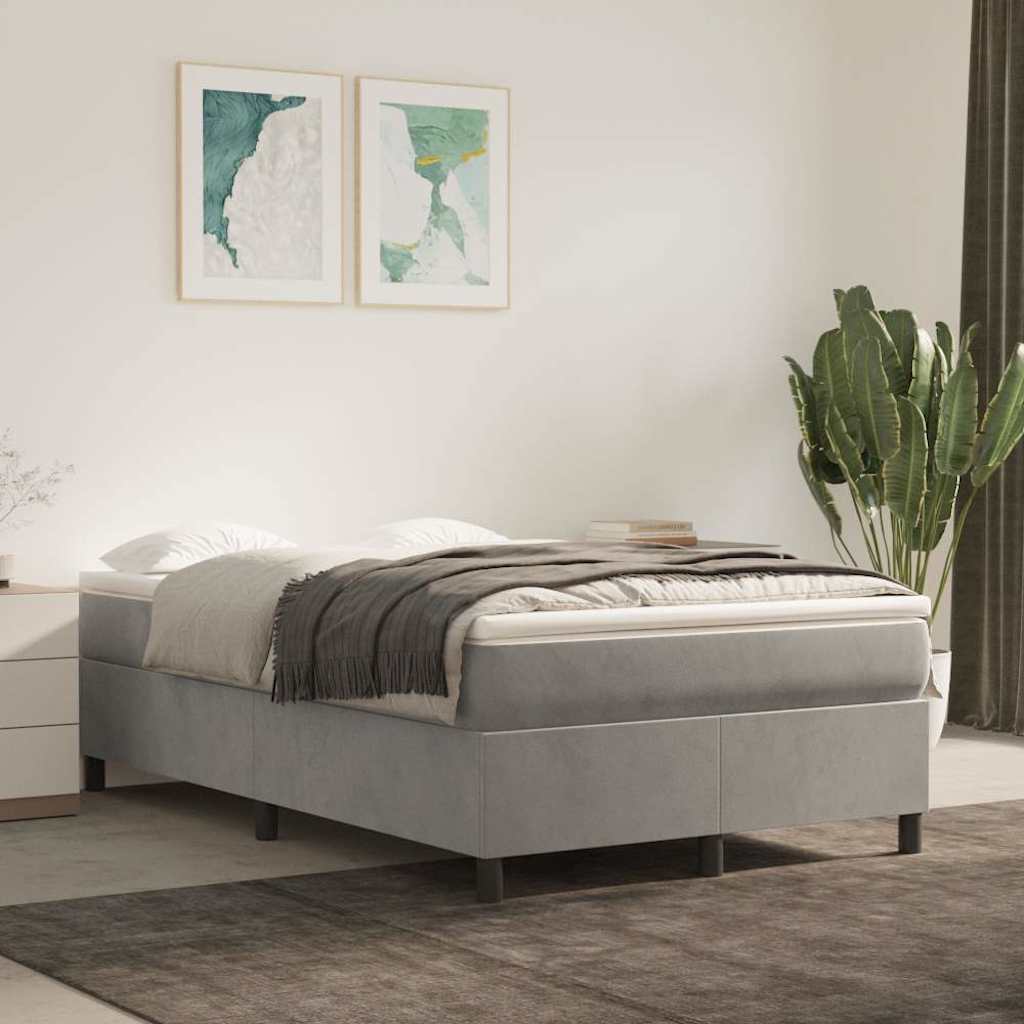 Vidaxl boxspring bed 120x200 cm fluweel lichtgrijs