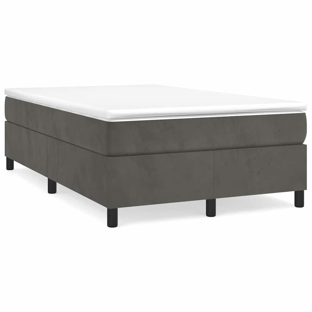 Vidaxl boxspring bed 120x200 cm fluweel donkergrijs