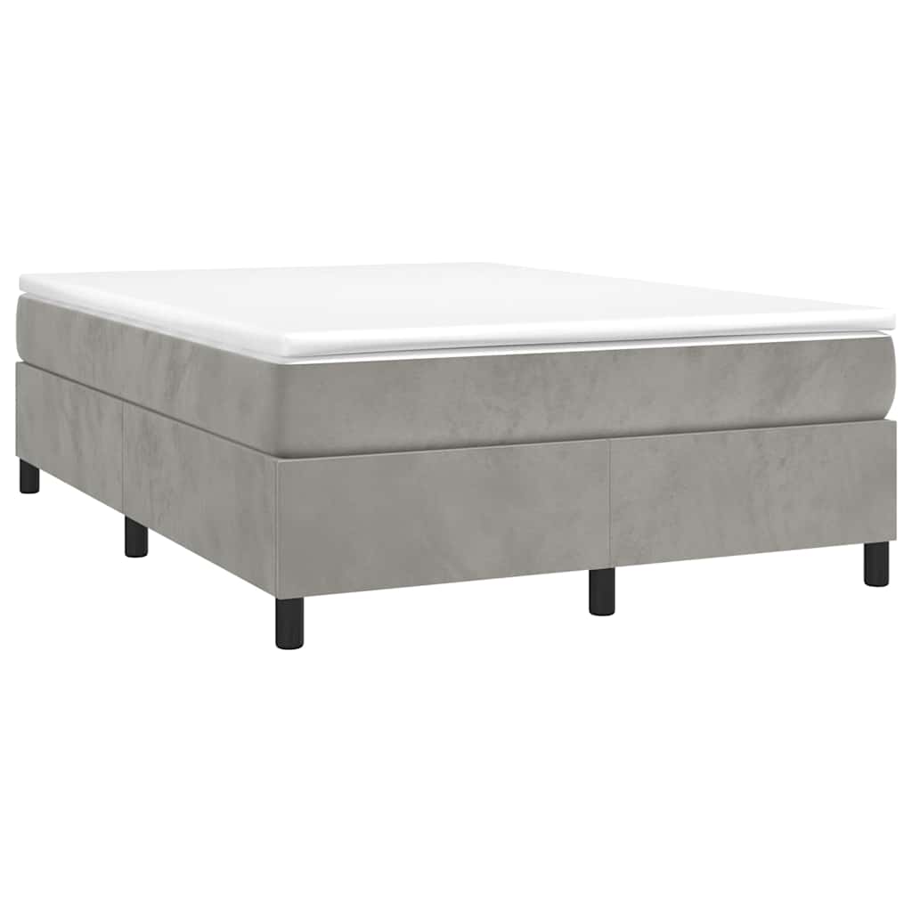 Vidaxl boxspring bed 140x190 cm fluweel lichtgrijs