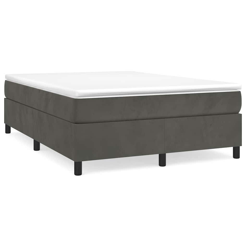 Vidaxl boxspring bed 140x190 cm fluweel donkergrijs