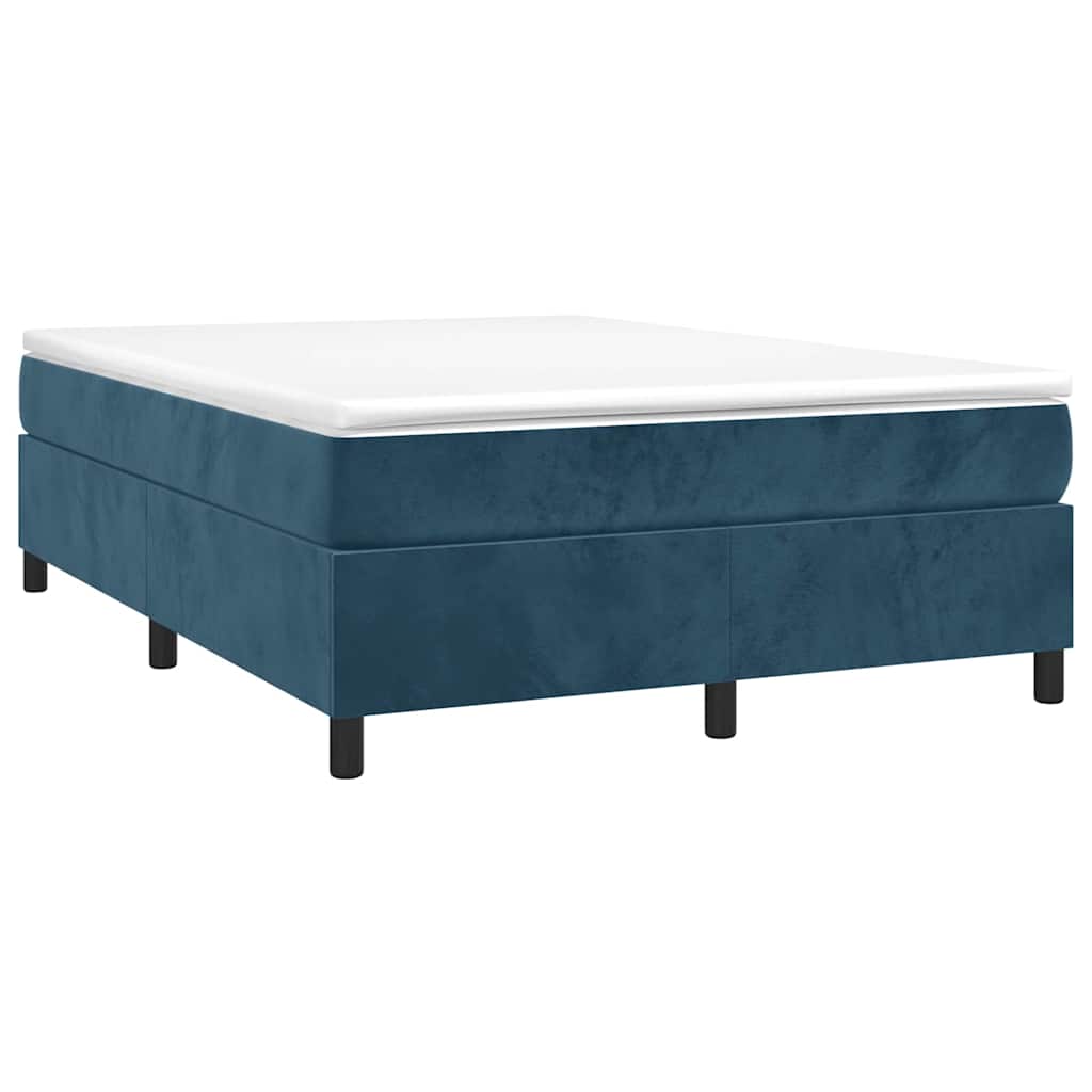 Vidaxl boxspring bed 140x190 cm fluweel donkerblauw