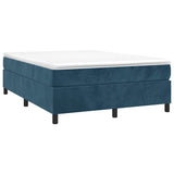 Vidaxl boxspring bed 140x190 cm fluweel donkerblauw