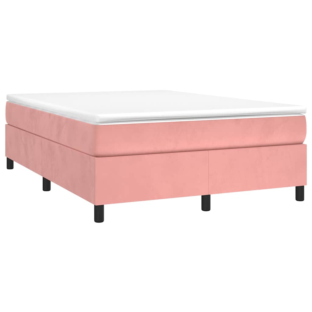 Vidaxl boxspring bed fluweel roze 140x190 cm