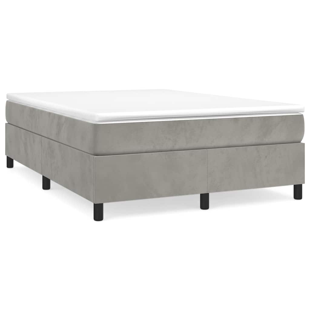 Vidaxl boxspring bed 140x200 cm fluweel lichtgrijs