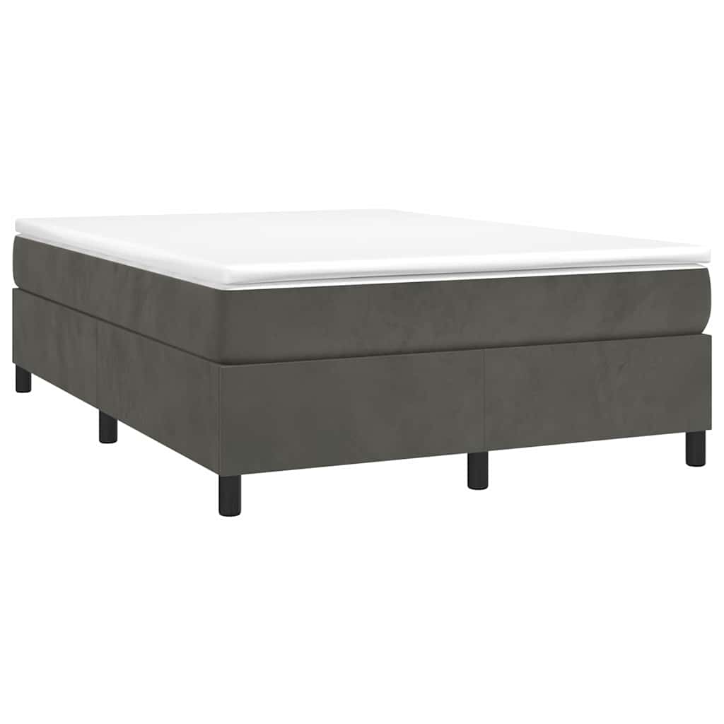 Vidaxl boxspring bed 140x200 cm fluweel donkergrijs