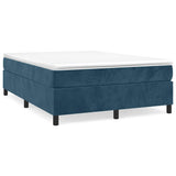 Vidaxl boxspring bed 140x200 cm fluweel donkerblauw