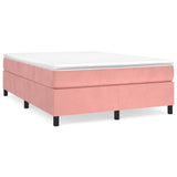 Vidaxl boxspring bed fluweel roze 140x200 cm