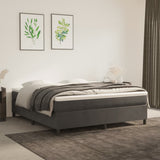 Vidaxl boxspring bed 160x200 cm fluweel donkergrijs