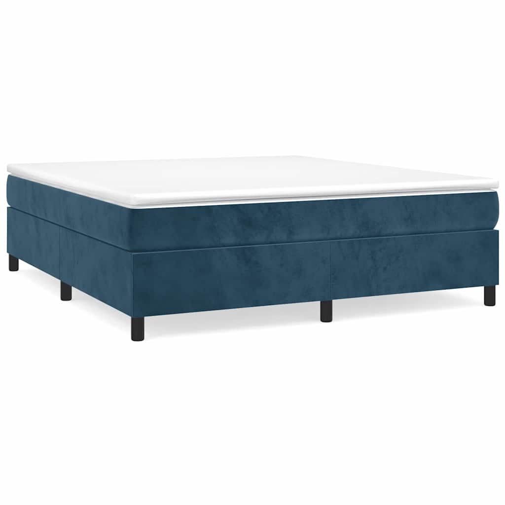 Vidaxl boxspring bed 160x200 cm fluweel donkerblauw