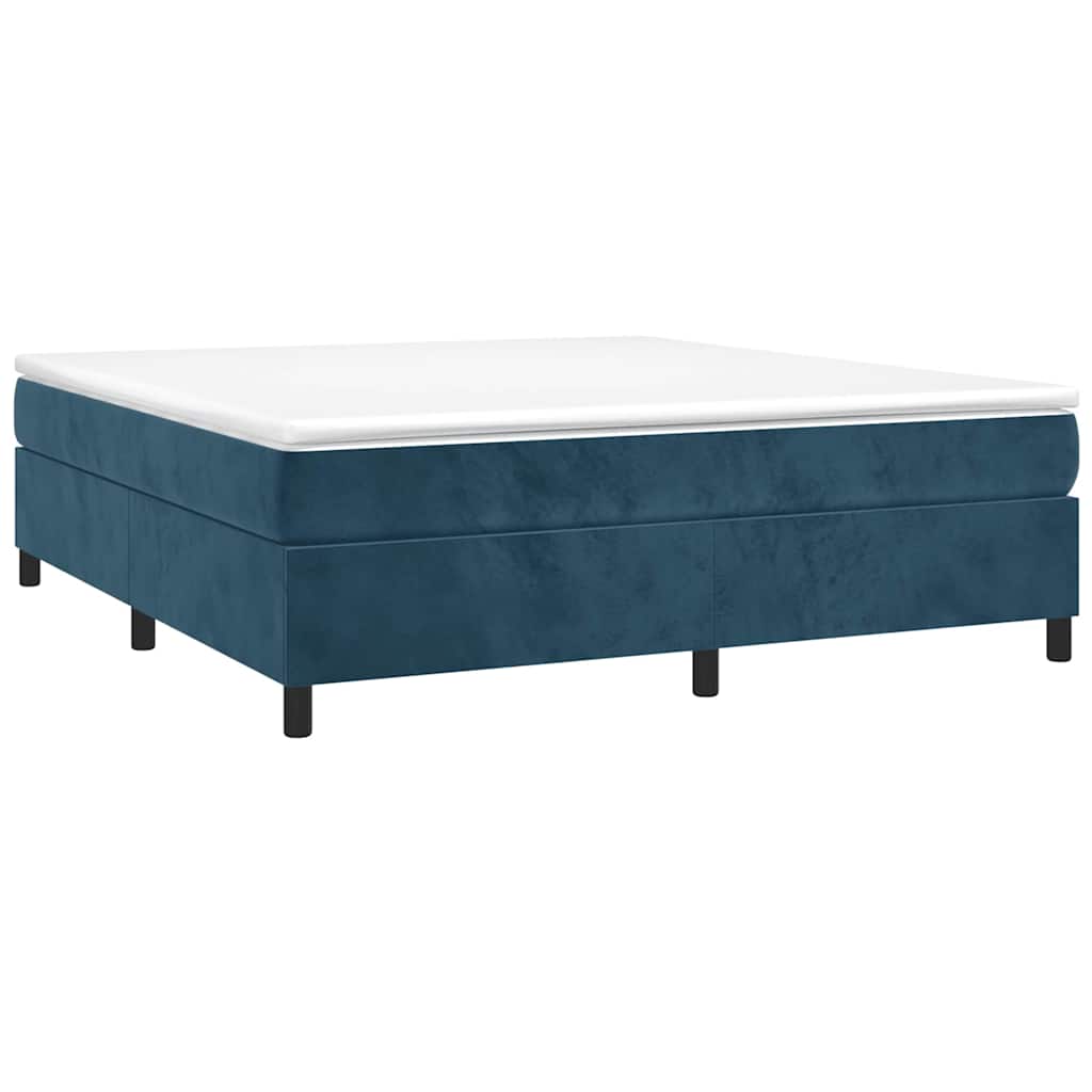 Vidaxl boxspring bed 160x200 cm fluweel donkerblauw