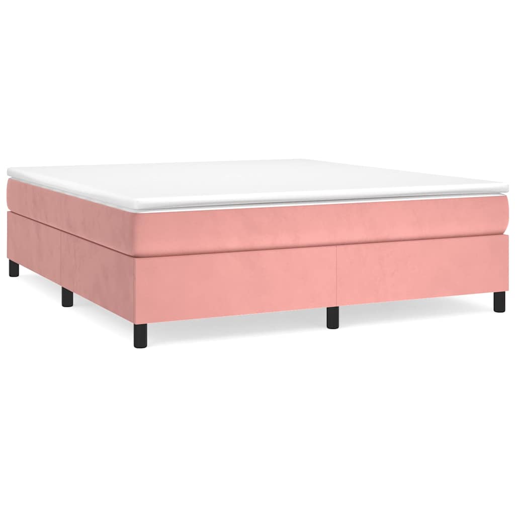Vidaxl boxspring bed fluweel roze 160x200 cm