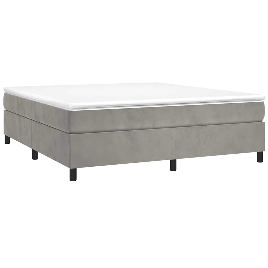 Vidaxl boxspring bed 180x200 cm fluweel lichtgrijs