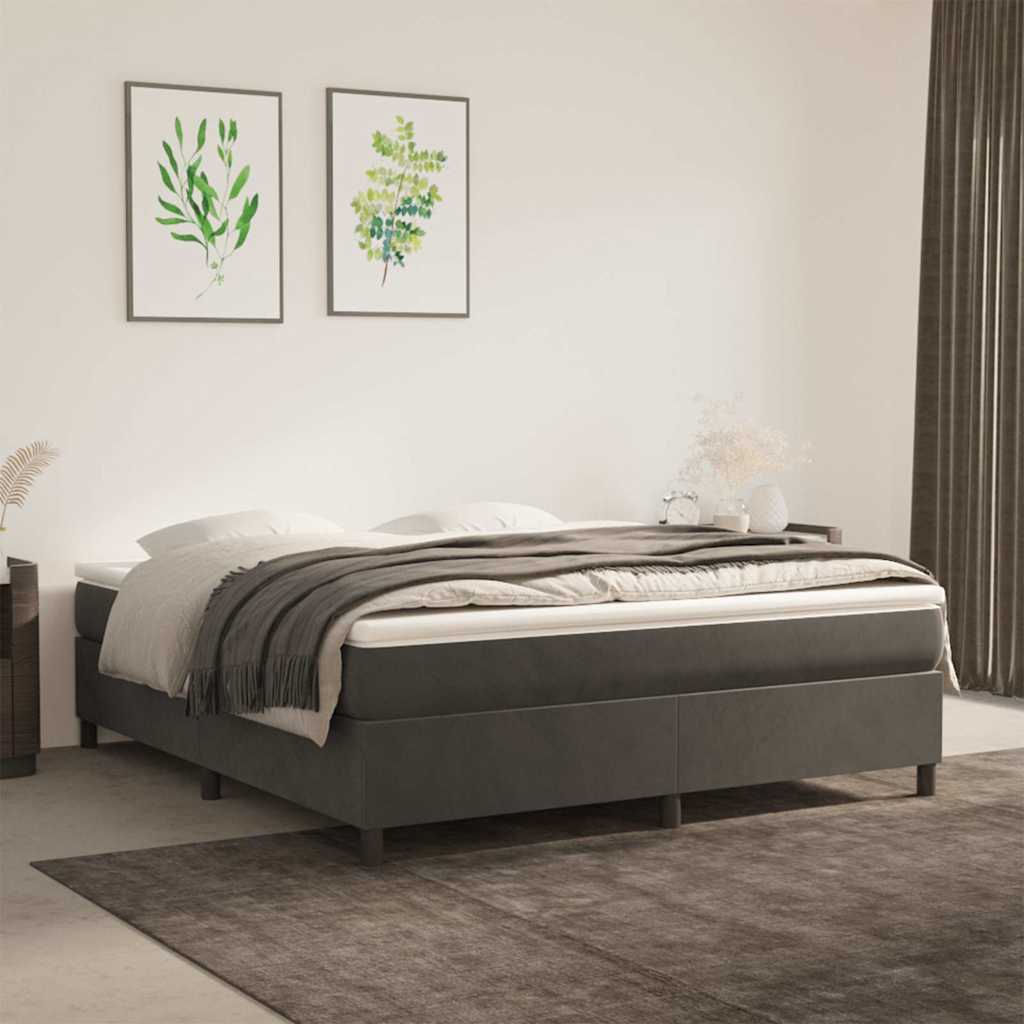 Vidaxl boxspring bed 180x200 cm fluweel donkergrijs