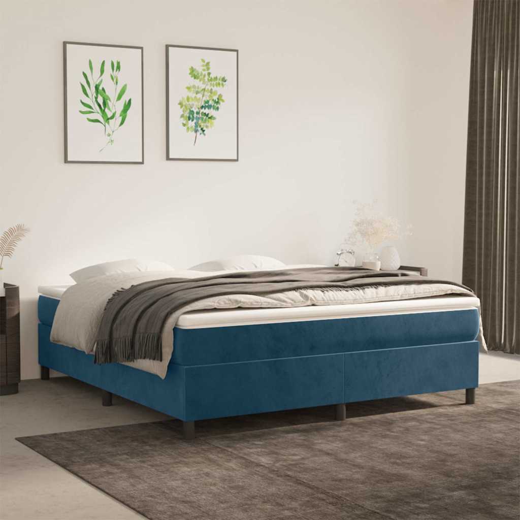 Vidaxl boxspring bed 180x200 cm fluweel donkerblauw