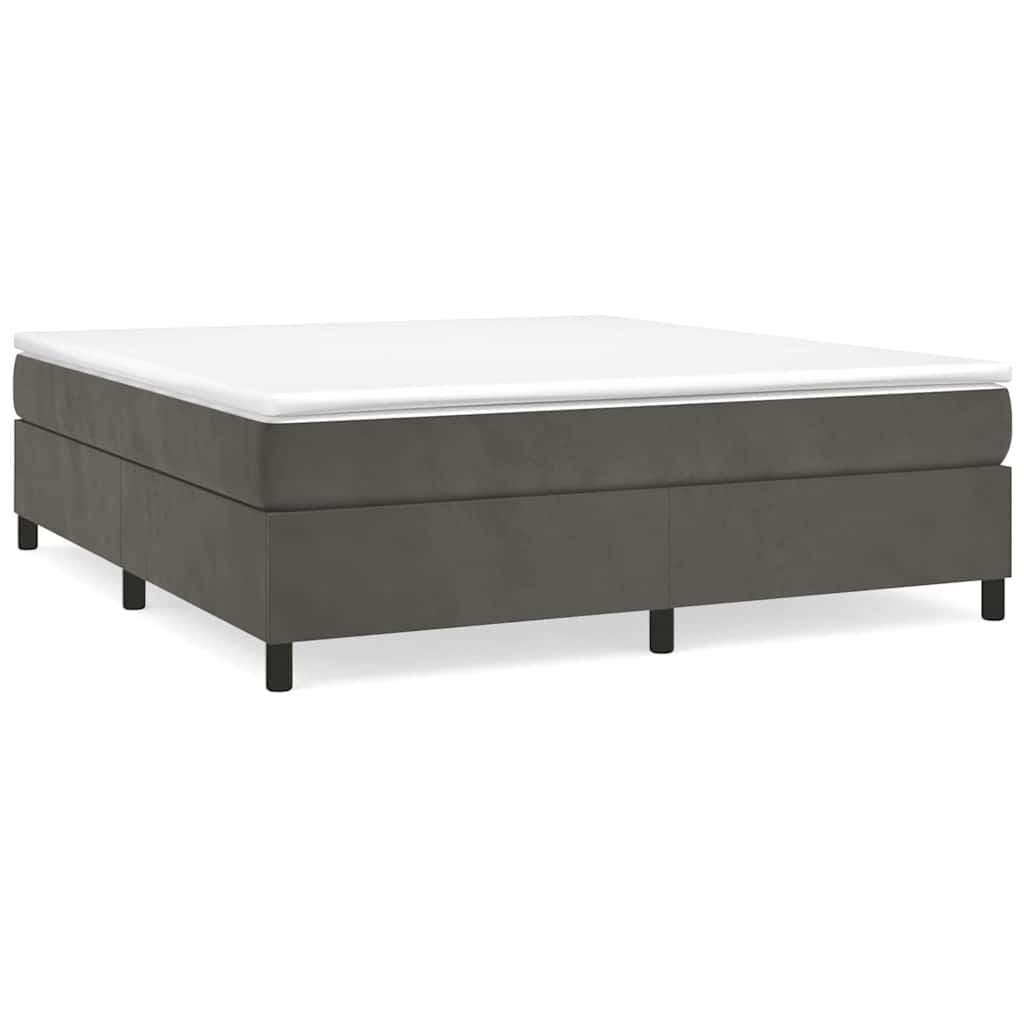 Vidaxl boxspring bed 200x200 cm fluweel donkergrijs