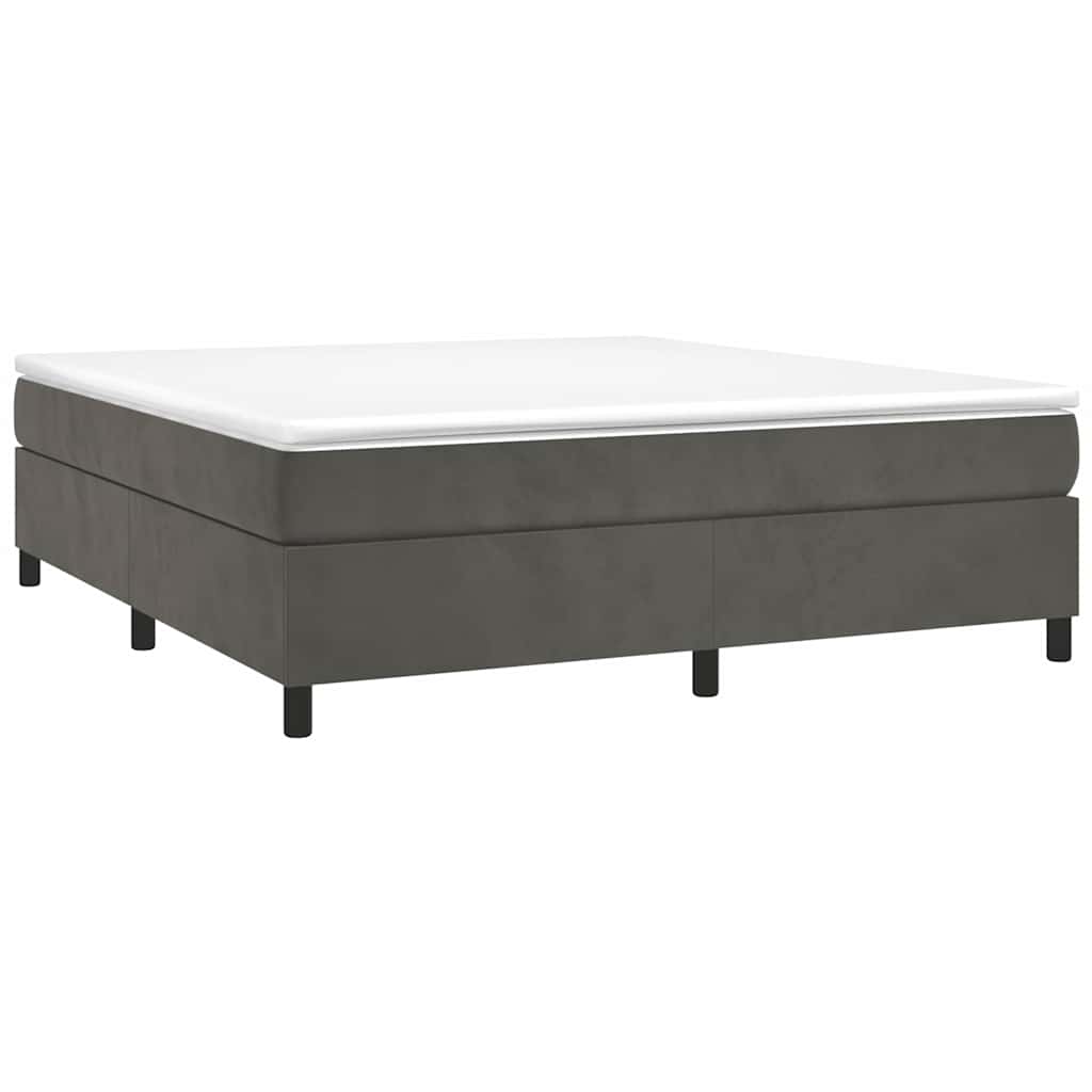 Vidaxl boxspring bed 200x200 cm fluweel donkergrijs