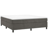 Vidaxl boxspring bed 200x200 cm fluweel donkergrijs