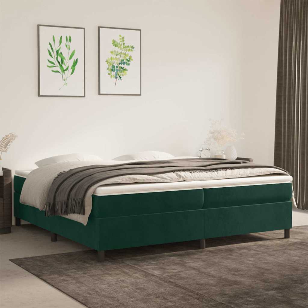 Vidaxl boxspring bed 200x200 cm fluweel donkergroen