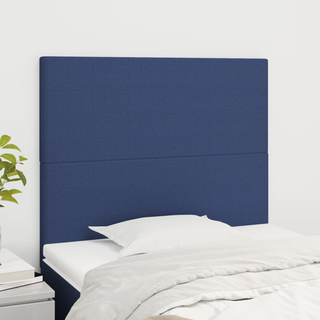 Vidaxl hoofdbord blauw 90x5x118 128 cm stof