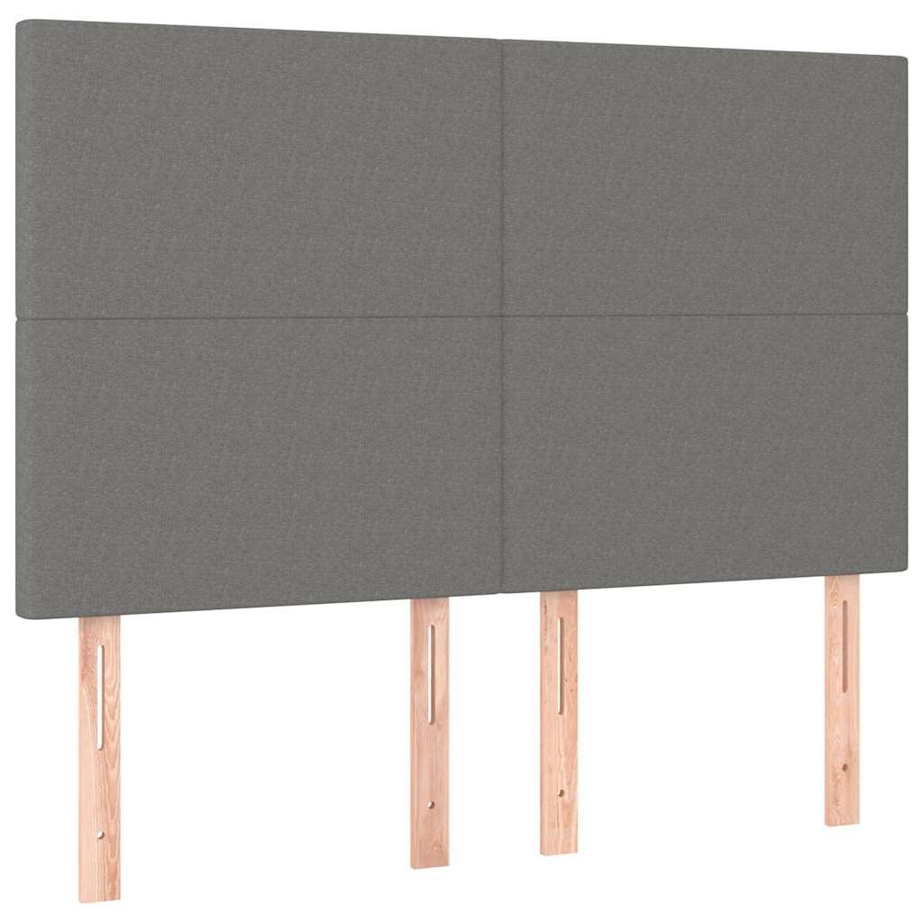 Vidaxl hoofdbord donkergrijs 144x5x118 128 cm stof