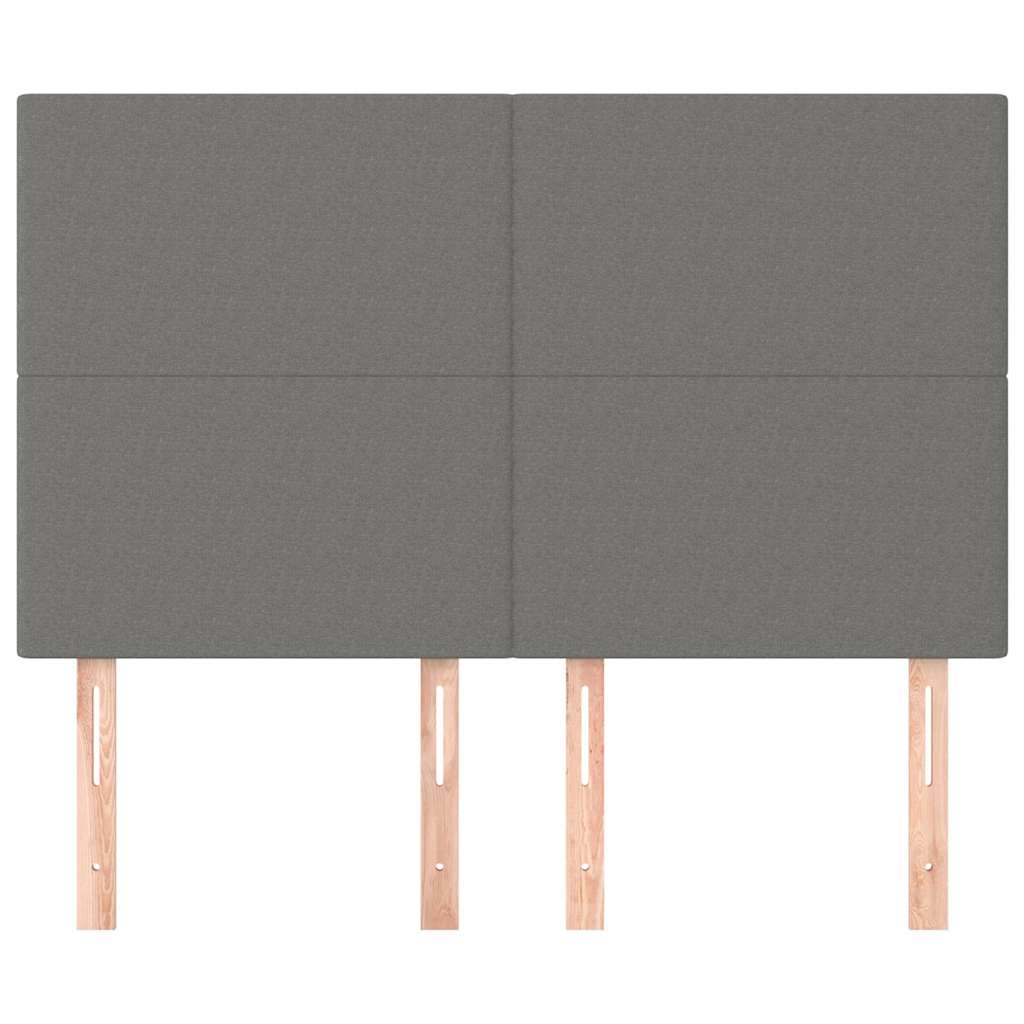 Vidaxl hoofdbord donkergrijs 144x5x118 128 cm stof