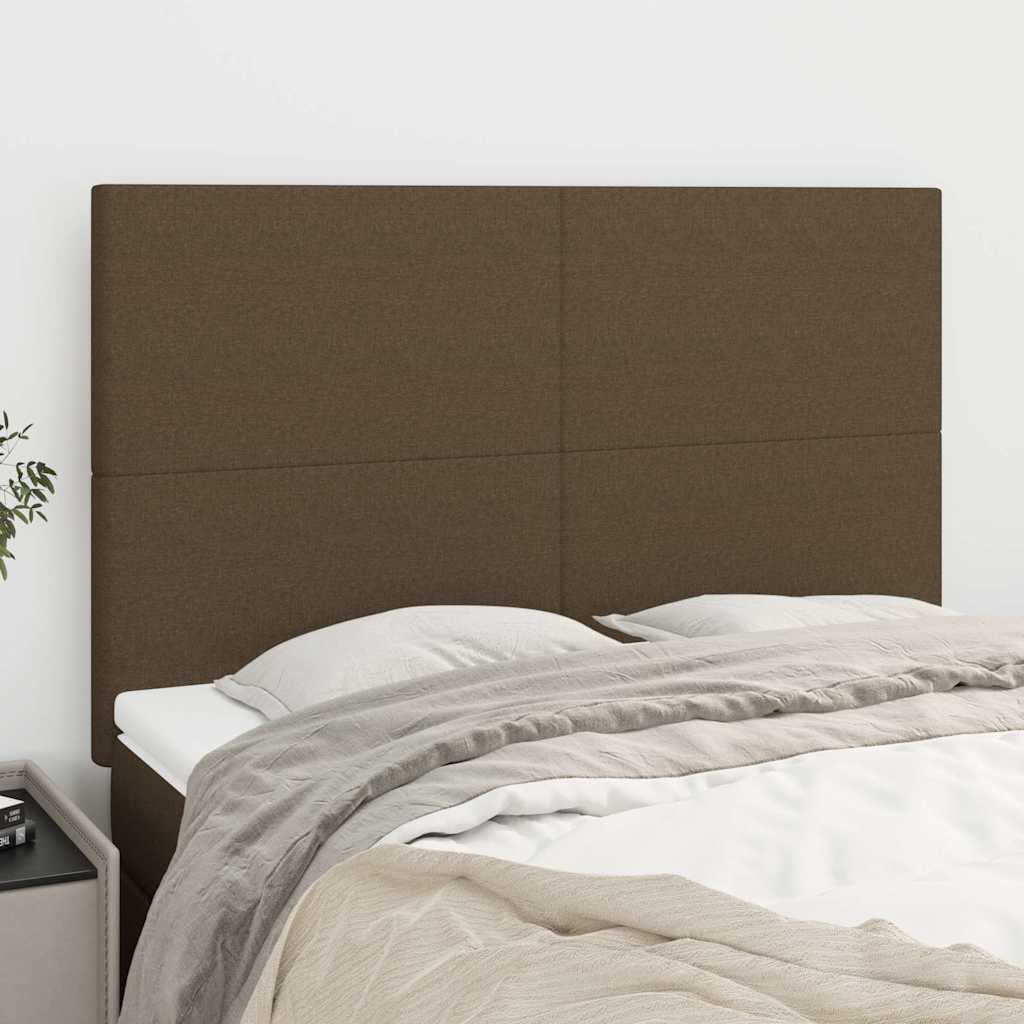 Vidaxl hoofdbord donkerbruin 144x5x118 128 cm stof