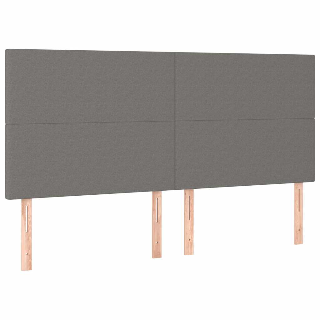 Vidaxl hoofdbord donkergrijs 180x5x118 128 cm stof